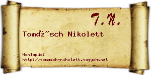 Tomásch Nikolett névjegykártya
